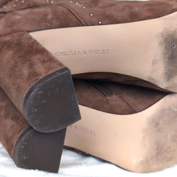 Chelsea And Violet Miley Boots Size 8.5 Chocolate Suede🤎 - Picture 7 of 14